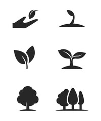Growing Tree Icons Series stock illustration.