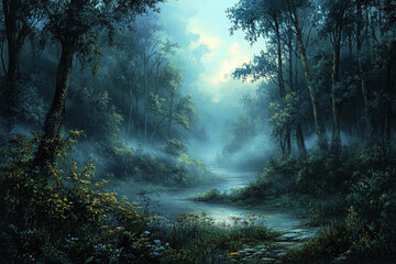 Obraz premium morning in the forest