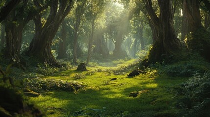 Obraz premium Peaceful countryside with rolling hills 