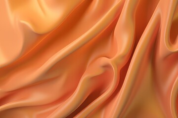 Obraz premium Soft orange fabric drapes elegantly, showcasing rich textures and gentle folds in warm light