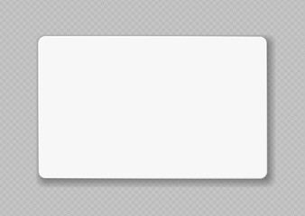  White business card with rounded corners on transparent background. Suitable for mockups, presentations, branding, web design or print templates. Vector Illustration. 