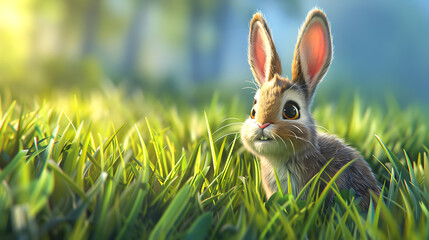 Adorable Bunny in Sunny Meadow