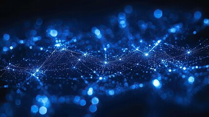 Abstract Blue Network Showing Connections And Data