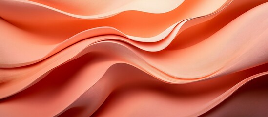 Obraz premium Flowing fabric in soft coral tones, creating a sense of elegance and tranquility in a serene setting