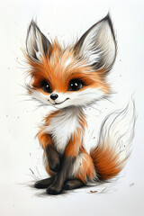 Fototapeta premium red fox with a blank sign