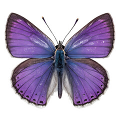 Purple hairstreak butterfly in isolate background