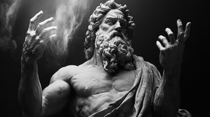 a statue of a bearded man
