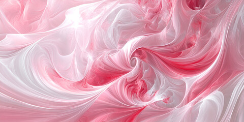 Obraz premium Abstract Soft Pink and White Swirls with a Romantic Flowing Design