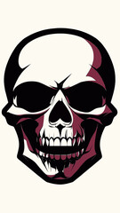 Fototapeta premium Minimalist Flat Skull Vector Illustration for Modern Design Projects