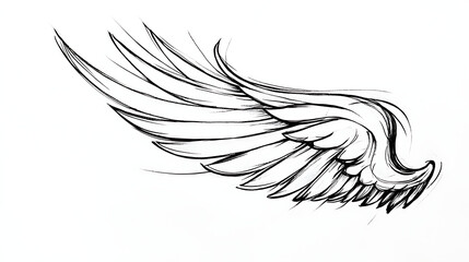 A winged drawing of a bird with a black outline. generated using AI