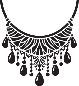 black necklace pendant design clip art preview