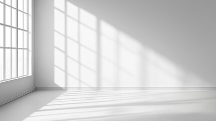 Bright Minimal Room with Window Shadows