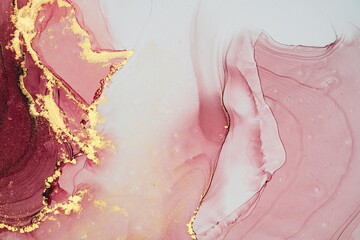 Fototapeta premium Original artwork photo of marble ink abstract art. High resolution photograph from exemplary original painting. Abstract painting was painted on HQ paper texture to create smooth marbling pattern.