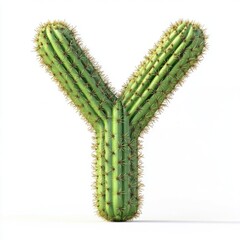 Naklejka premium Cactus Letter Y