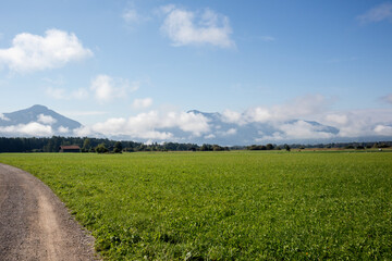 Hiking trail from Benediktbeuren to Kochel am See Bavaria, Germany