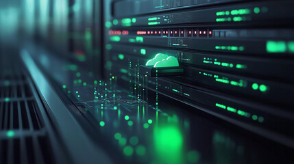 A cybernetic-inspired visual of data moving in real-time between decentralized cloud storage hubs, with pulsating lights indicating active file transfers.