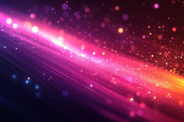 Fototapeta premium Vivid space nebula with glowing pink and purple lights