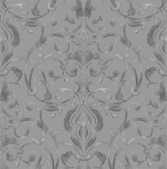 Fototapeta premium Damask seamless pattern element. Vector classical luxury old fashioned damask ornament, royal victorian seamless texture for wallpapers, textile, wrapping. Vintage exquisite floral baroque template.