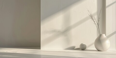 An elegant minimalist design featuring a soft off-white backdrop, Sharp shapes and subtle gradients, Modern minimalist style