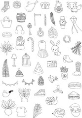 Vector Handdrawn Cute Icon 2 (white background)