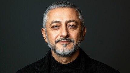 Fototapeta premium Portrait of a middle aged man with graying hair