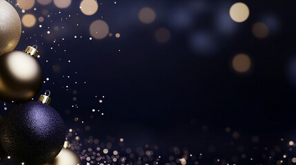 A twilight-inspired dark violet and champagne gold background with softly glowing orbs, golden sparkling accents, and an elegant textured foil finish for a luxurious holiday aesthe