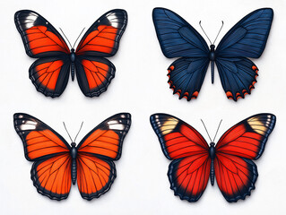 Obraz premium Lebendige Schmetterlinge in leuchtendem Orange und Schwarz