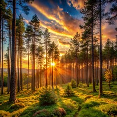 Obraz premium sunrise in the forest