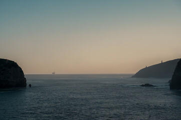 Beautiful Basque Country coast during the winter in a calm day