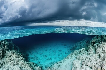 Ocean's Depth: A Dramatic Underwater Panorama