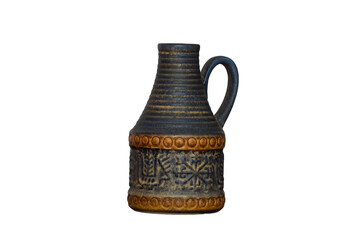 Decorative ceramic jug isolated on white background