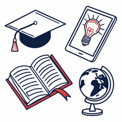 Education and Online Learning Icons for Digital Courses