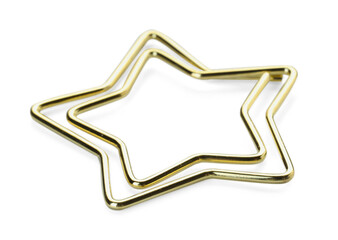 Star shaped paper clip isolated on white