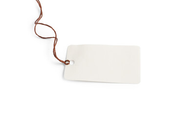 Blank tag with string isolated on white