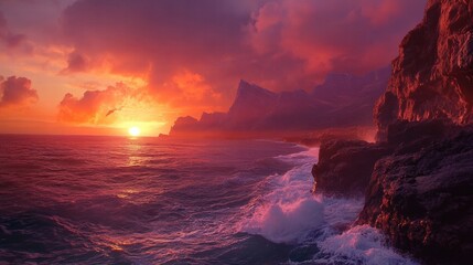 A Rugged Coastline Background with Dramatic Cliffs