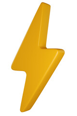 Stylized thunder, lighting bolt sign. Isolated on transparent background
