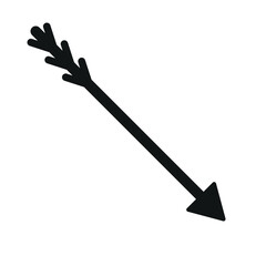 Vector flat bow arrow isolated on white background