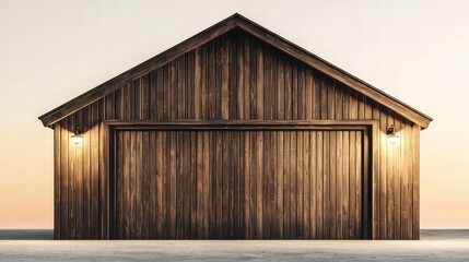 Naklejka premium A rustic wooden garage