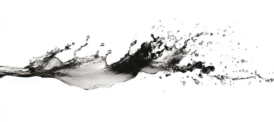 Abstract Water Splash: Dynamic grayscale monochrome liquid art photography
