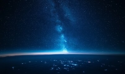 Milky Way View Through Airplane Window at Night