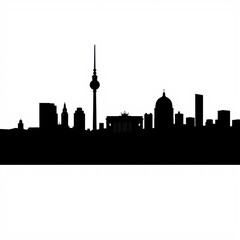 Abstract watercolor skyline with a courthouse silhouette silhouetted skyline cityscape architecture illustration building city vector