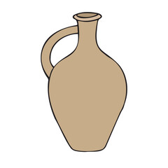 Vector hand drawn sketch doodle colored jug isolated on white background