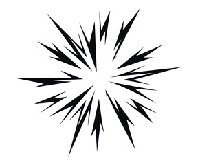 Star explosion in mango style. Large explosion of bomb, energy  Abstract flash in comic book style. Anime. Vector illustration