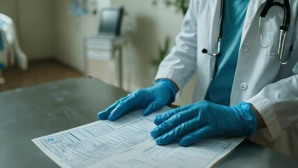 loop video men medicine banner uniform medic hands physician specialist care prescription doctor treatment clinical stethoscope surgeon writing business hospital medical nurse scientific woman hand