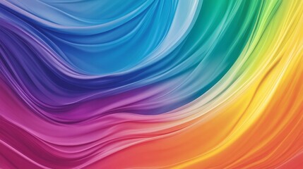 Naklejka premium Vibrant Colorful Waves of Silk Fabric Textures in Multicolor Gradients