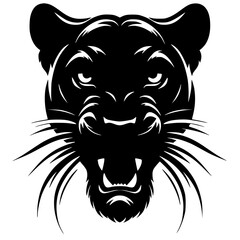 Black panther face silhouette