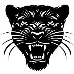 Black panther face silhouette