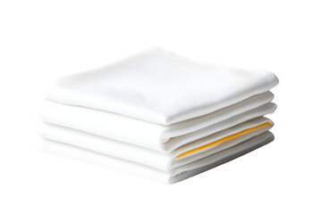 A neatly folded set of handkerchiefs, placed on a white background. Transparent background


