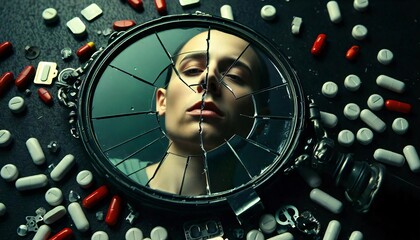 A conceptual image illustrating the struggle and triumph of breaking free from opioid and prescription drug addiction, symbolizing the path to recovery and freedom.