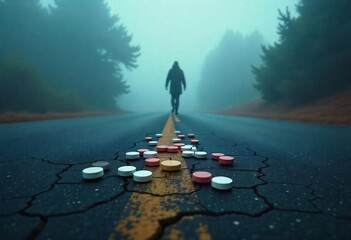 A conceptual image illustrating the struggle and triumph of breaking free from opioid and prescription drug addiction, symbolizing the path to recovery and freedom.